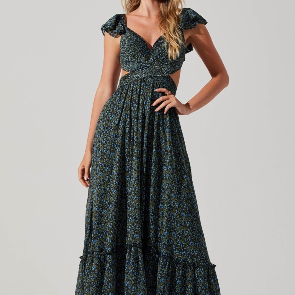 ASTR PRIMROSE FLORAL STRAPPY BACK MAXI DRESS
